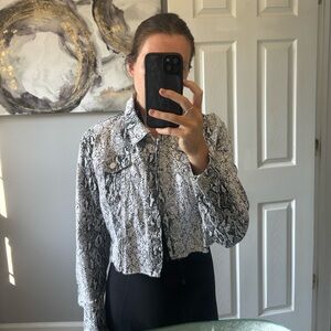 Fashion Nova Black & White Print Jacket